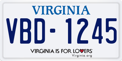 VA license plate VBD1245