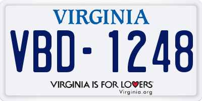 VA license plate VBD1248