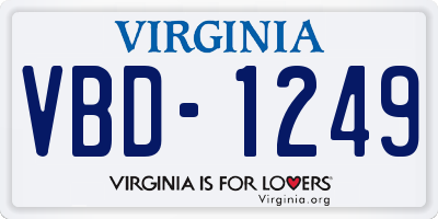 VA license plate VBD1249