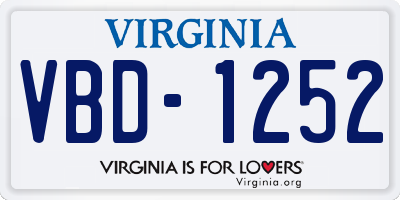 VA license plate VBD1252