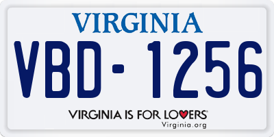 VA license plate VBD1256