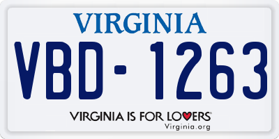 VA license plate VBD1263