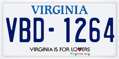 VA license plate VBD1264