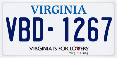 VA license plate VBD1267