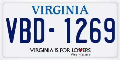 VA license plate VBD1269