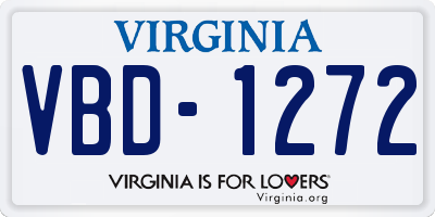 VA license plate VBD1272