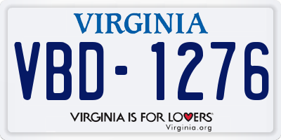 VA license plate VBD1276