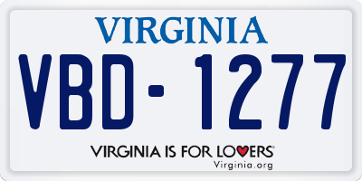VA license plate VBD1277