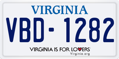 VA license plate VBD1282