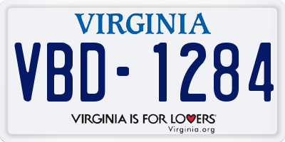 VA license plate VBD1284