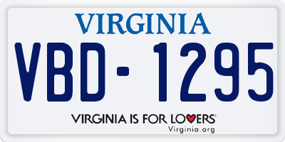 VA license plate VBD1295