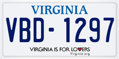 VA license plate VBD1297