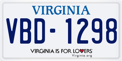 VA license plate VBD1298