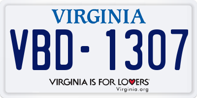 VA license plate VBD1307