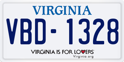 VA license plate VBD1328
