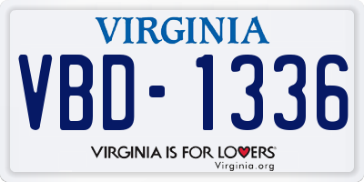 VA license plate VBD1336