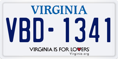 VA license plate VBD1341