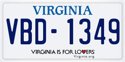 VA license plate VBD1349