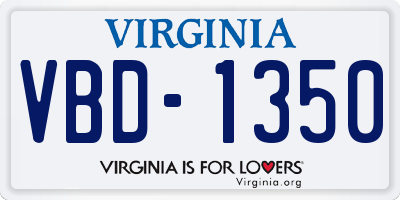 VA license plate VBD1350