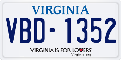 VA license plate VBD1352