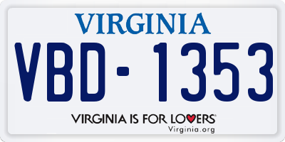 VA license plate VBD1353
