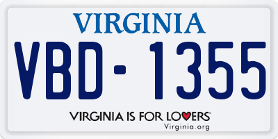 VA license plate VBD1355