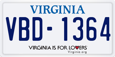 VA license plate VBD1364