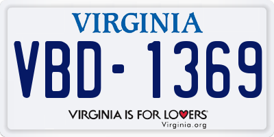 VA license plate VBD1369