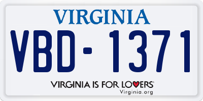 VA license plate VBD1371