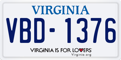 VA license plate VBD1376
