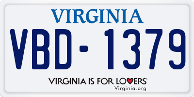 VA license plate VBD1379
