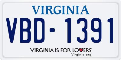 VA license plate VBD1391