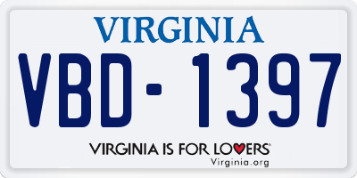 VA license plate VBD1397