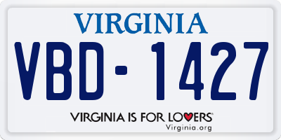 VA license plate VBD1427