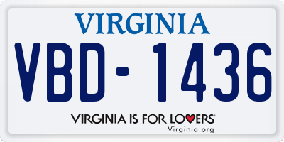 VA license plate VBD1436