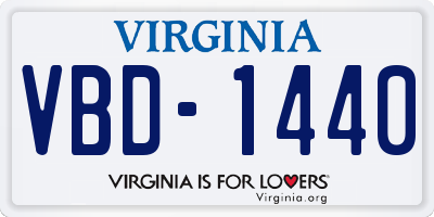 VA license plate VBD1440