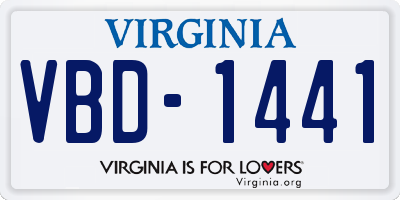 VA license plate VBD1441