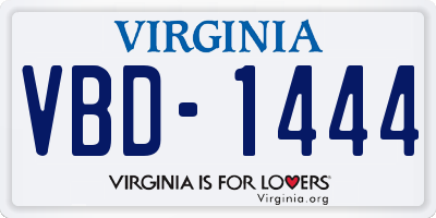 VA license plate VBD1444