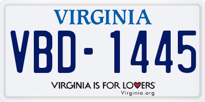 VA license plate VBD1445