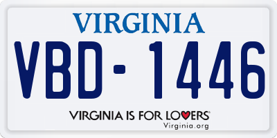 VA license plate VBD1446