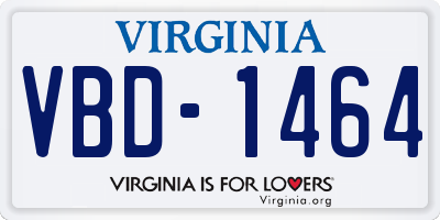 VA license plate VBD1464