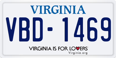 VA license plate VBD1469