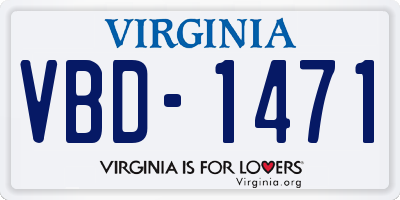 VA license plate VBD1471