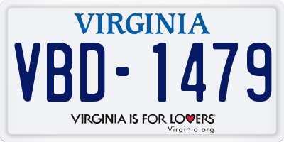 VA license plate VBD1479