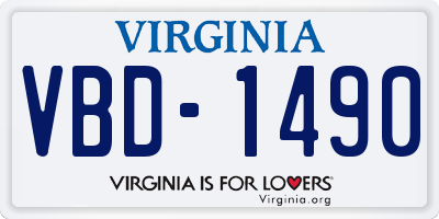 VA license plate VBD1490