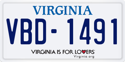VA license plate VBD1491