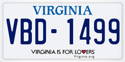 VA license plate VBD1499
