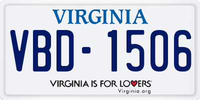 VA license plate VBD1506