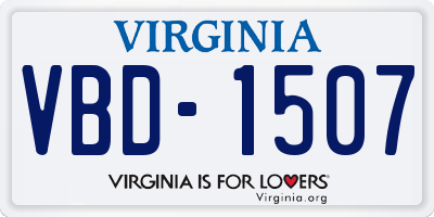 VA license plate VBD1507