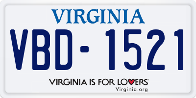 VA license plate VBD1521
